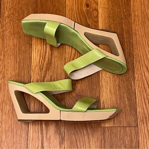 Vintage Fendi lime green wedges